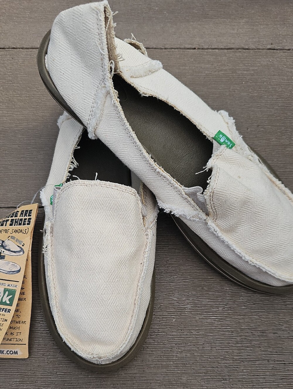 Sanuk Sidewalk Surfers Slip On Shoes Sandals Womens 11 Cream New With Tags